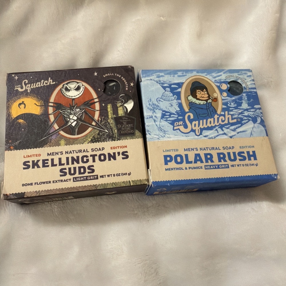 Dr Squatch Nightmare Before Christmas 2 Bar Soap Set Skellington Polar Rush